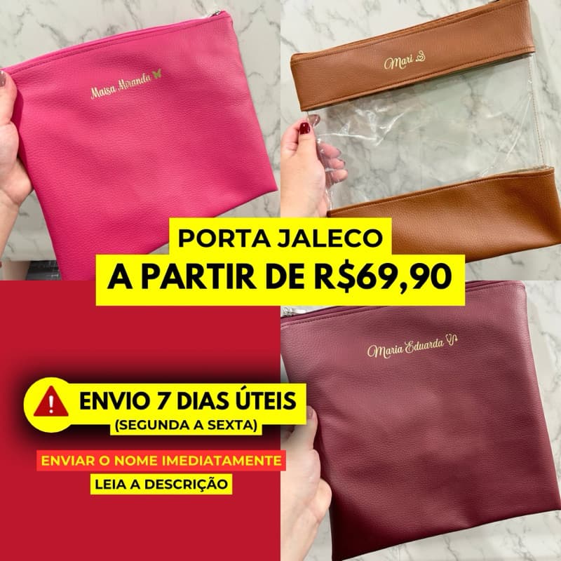 Porta Jaleco Personalizado com nome Jaleco feminino saco para jaleco bolsa porta scrub