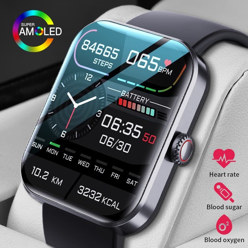 FILIEKEU Smartchwatch Glicemia Pressão Arterial Monitoramento Esportes Fitness Relógio inteligente