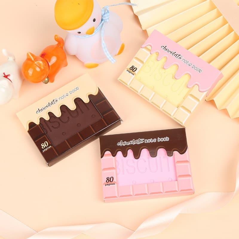 Bloco Formato Barra De Chocolate Anotações Com Cheirinho De Chocolate 80 Folhas Papelaria Fofa