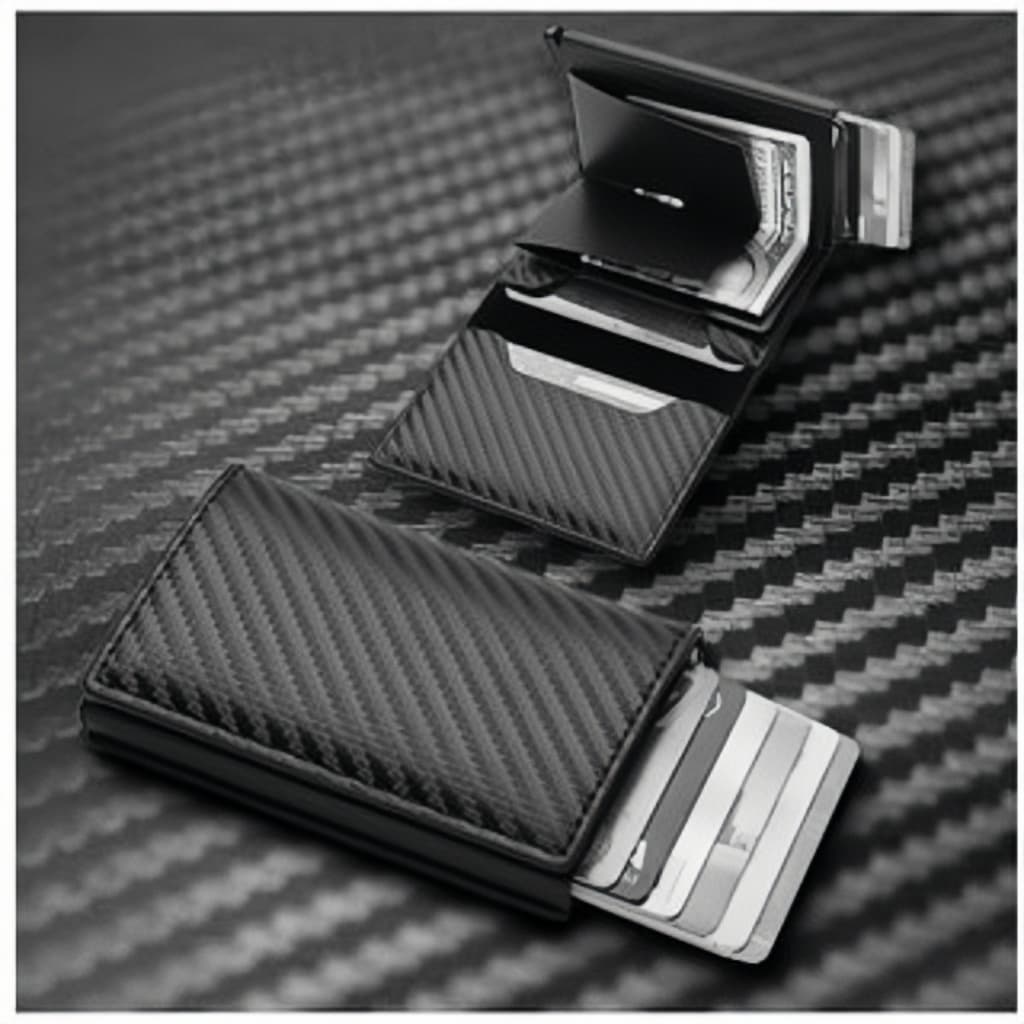 Rfid Mini Slim AlumíNio Auto POP Up Presente De AniversáRio Carteira Para Homens Porta CartãO