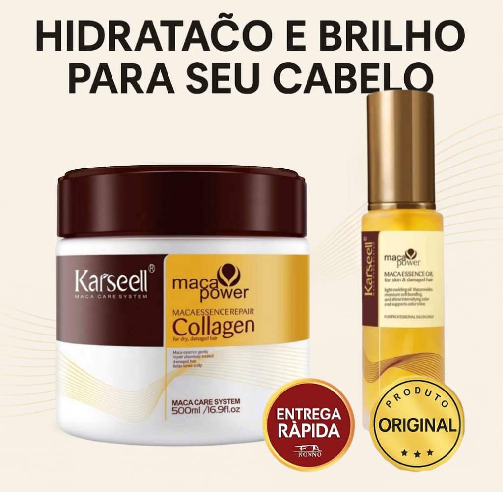 Kit máscara + óleo karseell Original hidratação mais poderosa para recuperar todos os danos