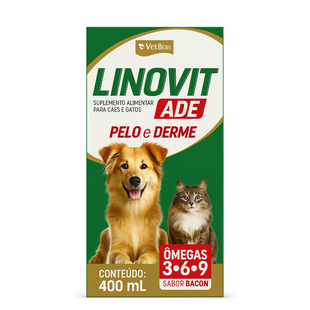 Linovit 400 Ml Suplemento Vitaminico Para Cães E Gatos Sabor Bacon