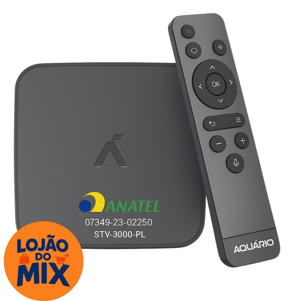 Smart Box TV Aquário STV-3000 Plus 4K Android 11 Wi-Fi HDMI Original Anatel