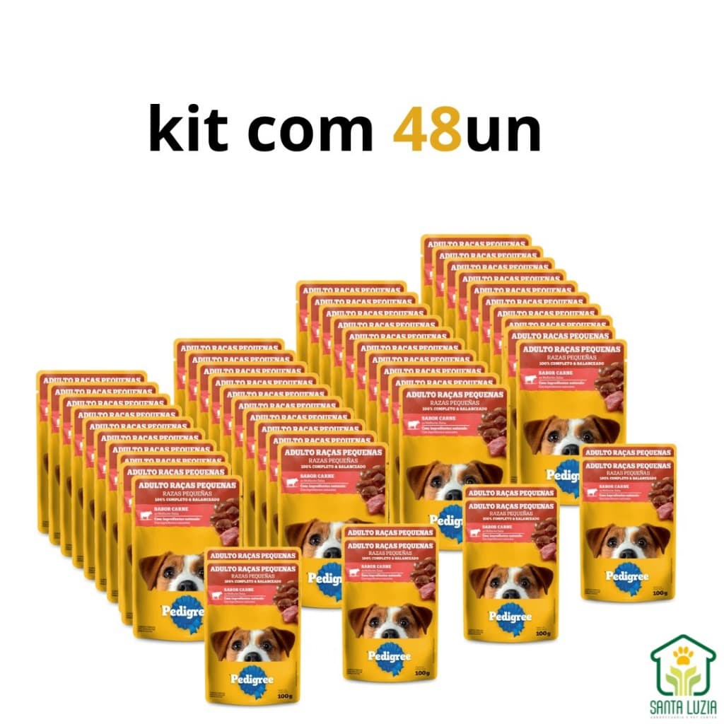 PEDIGREE SACHE RAÇAS PEQUENAS KIT COM 48 UNIDADE