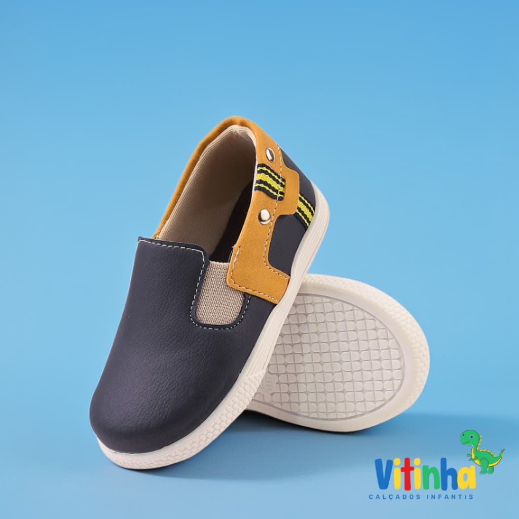 Tenis Docksider Mocassim Tenis Sapatenis Casual Iate Calce Facil  Menino Marinho Amarelo 903