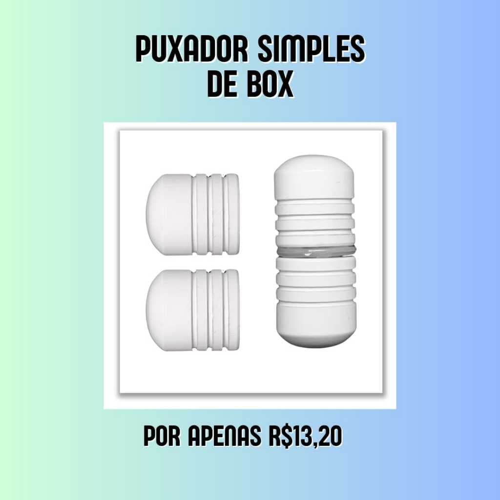 Puxador de Box Simples na Cor Branca