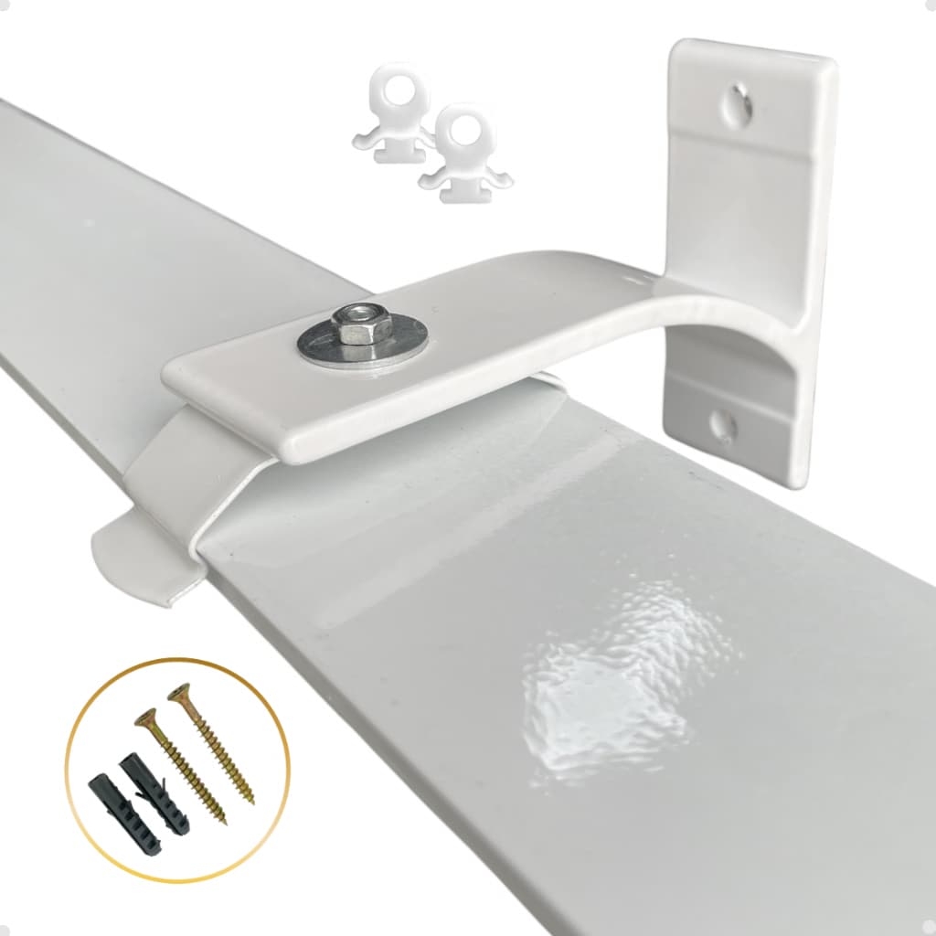 Trilho Suiço Max Duplo  Cortina Wave Kit Instalação Parede Deslizante - 1,0m até 5,0m