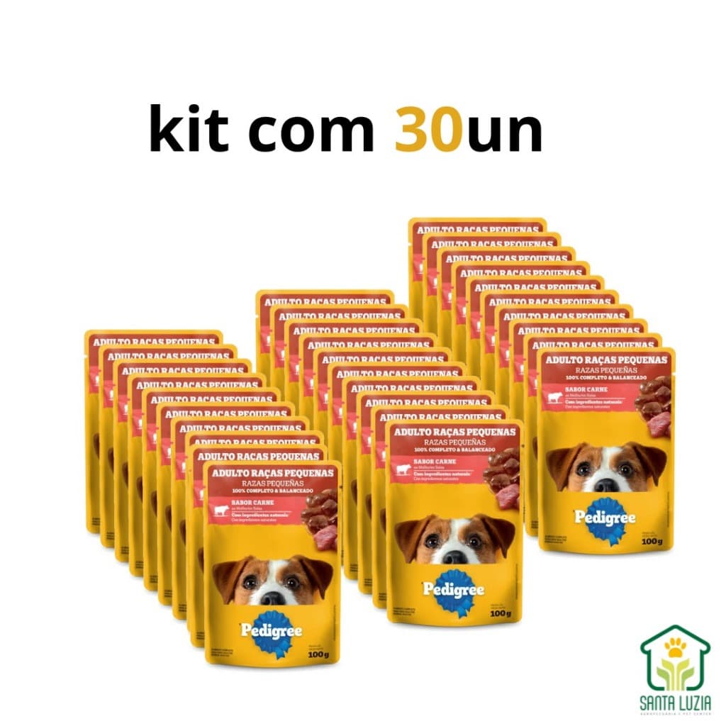 Pedigree sache raças pequenas Kit com 30 unidades