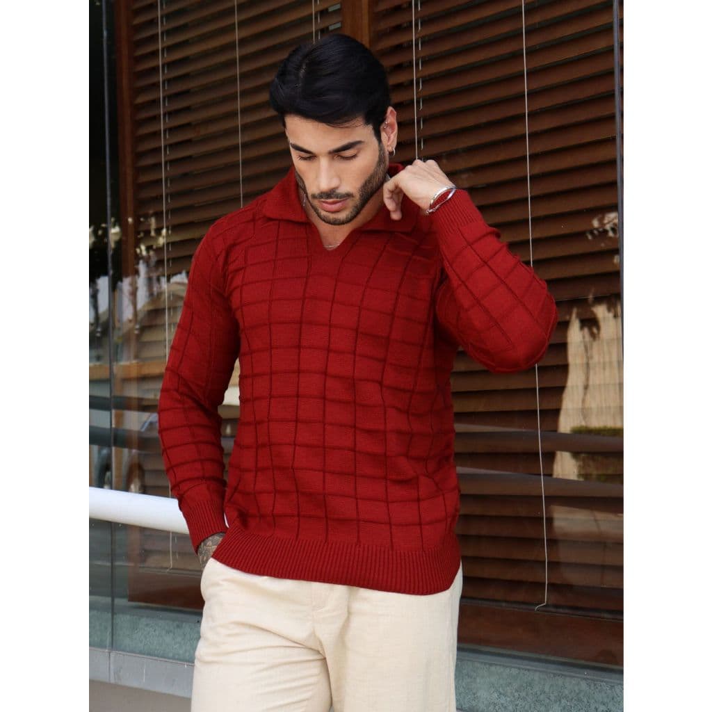 Blusa de frio sueter tricot gola polo texturas linha premium envio imediato