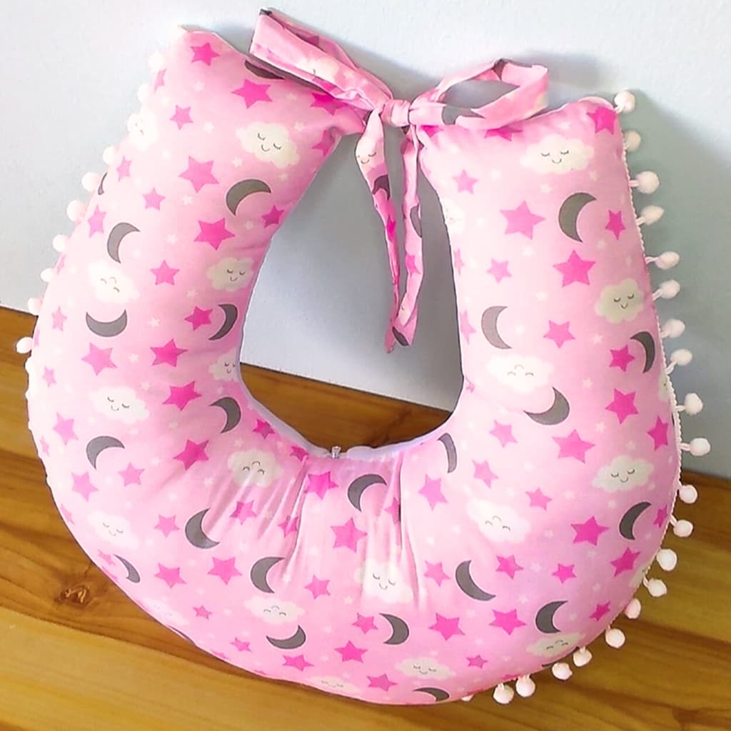 Capa de Almofada Amamentação em Tecido de Algodão Acabamento Luxo