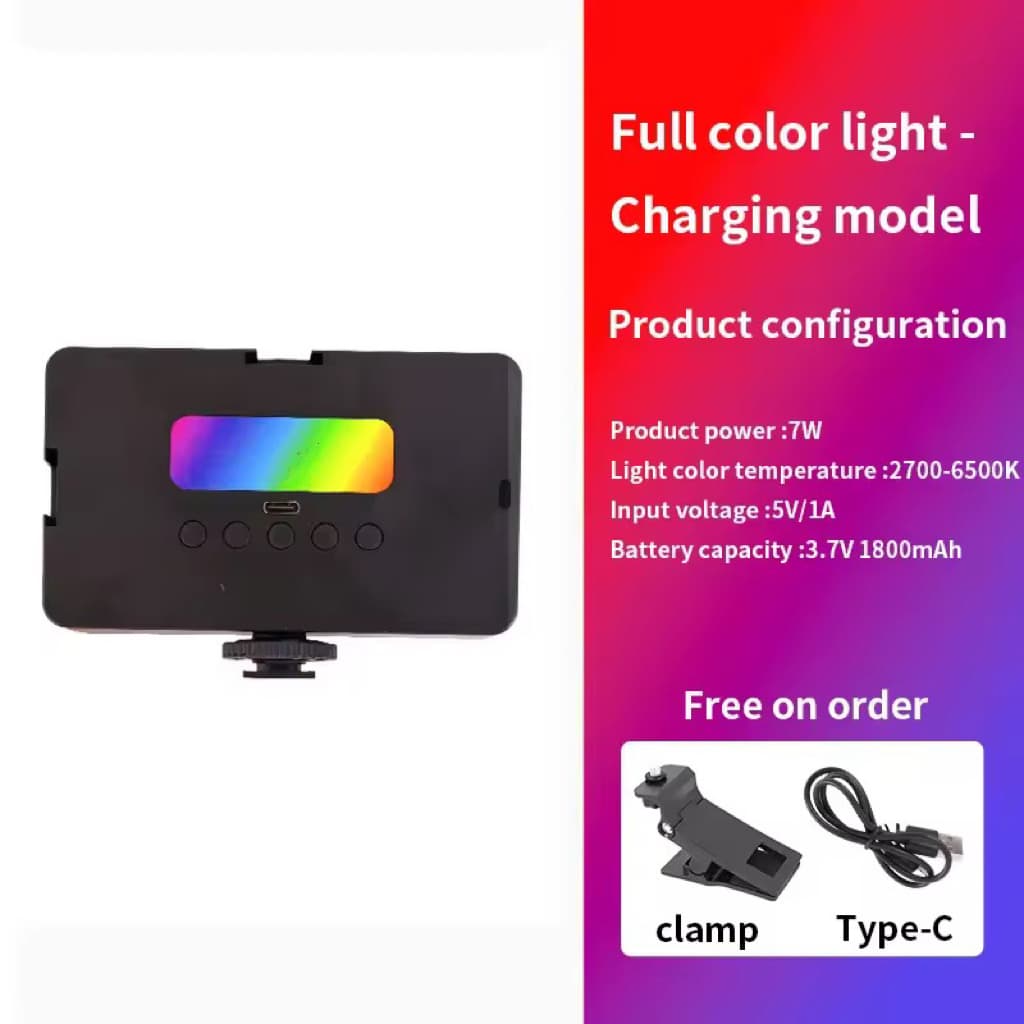 Luz De Preenchimento Rgb Mobile Para Câmera Tablet Celular Suave Luz Bolso portátil de 1800mAh BAMX BM-L26