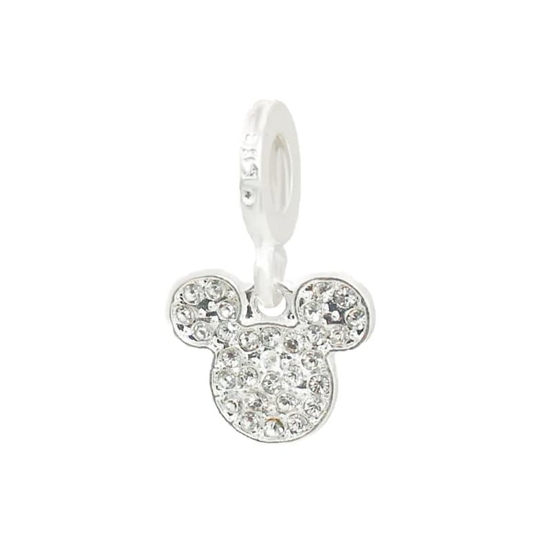 Berloque Strass Brilhante -  Banhado a Prata 925 - Presente Feminino