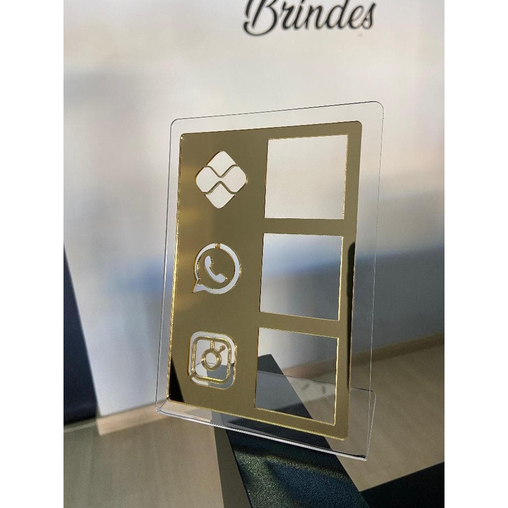 Placa Qr Code Display de Mesa Acrilico Premium