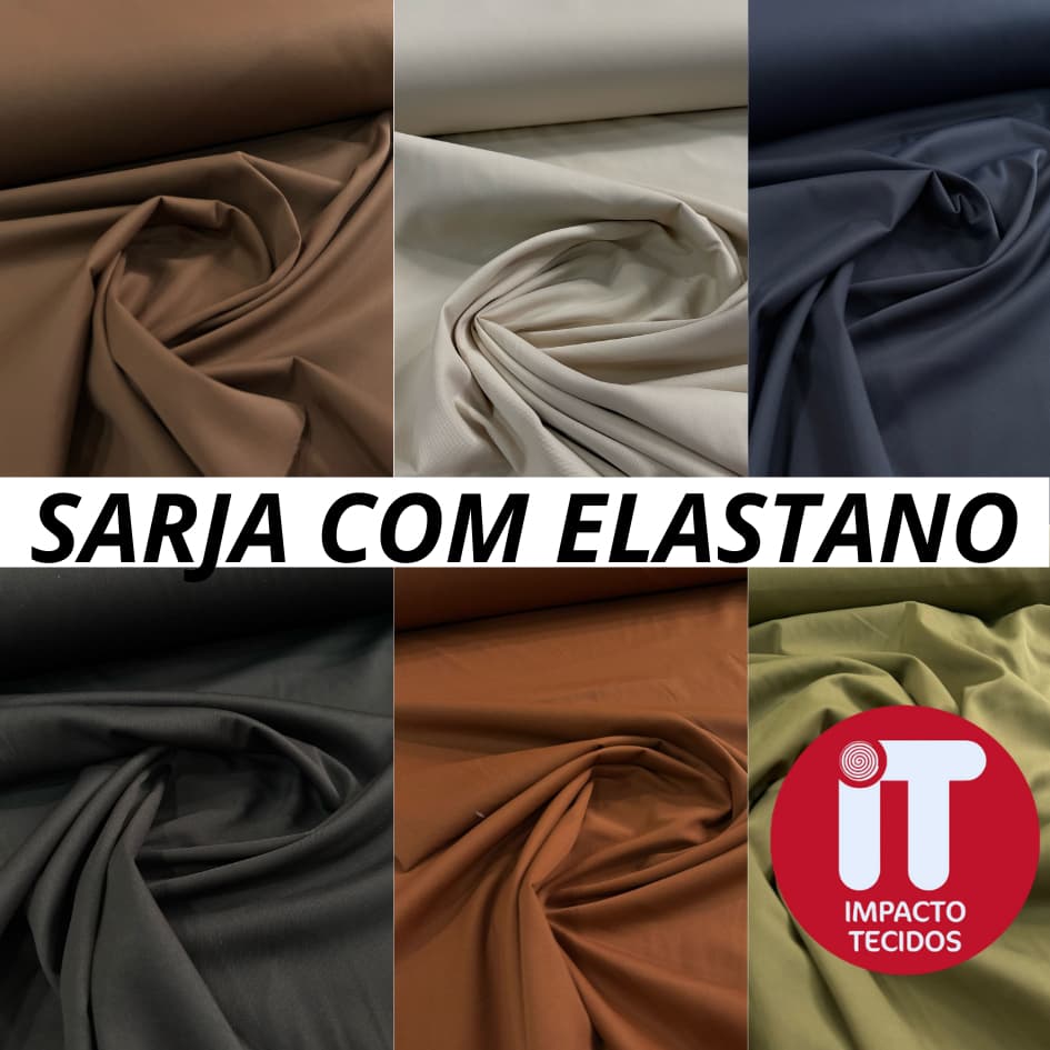 Tecido Sarja 1 metro de comprimento x 1,50 de largura / Sarja com elastano/ sarja leve