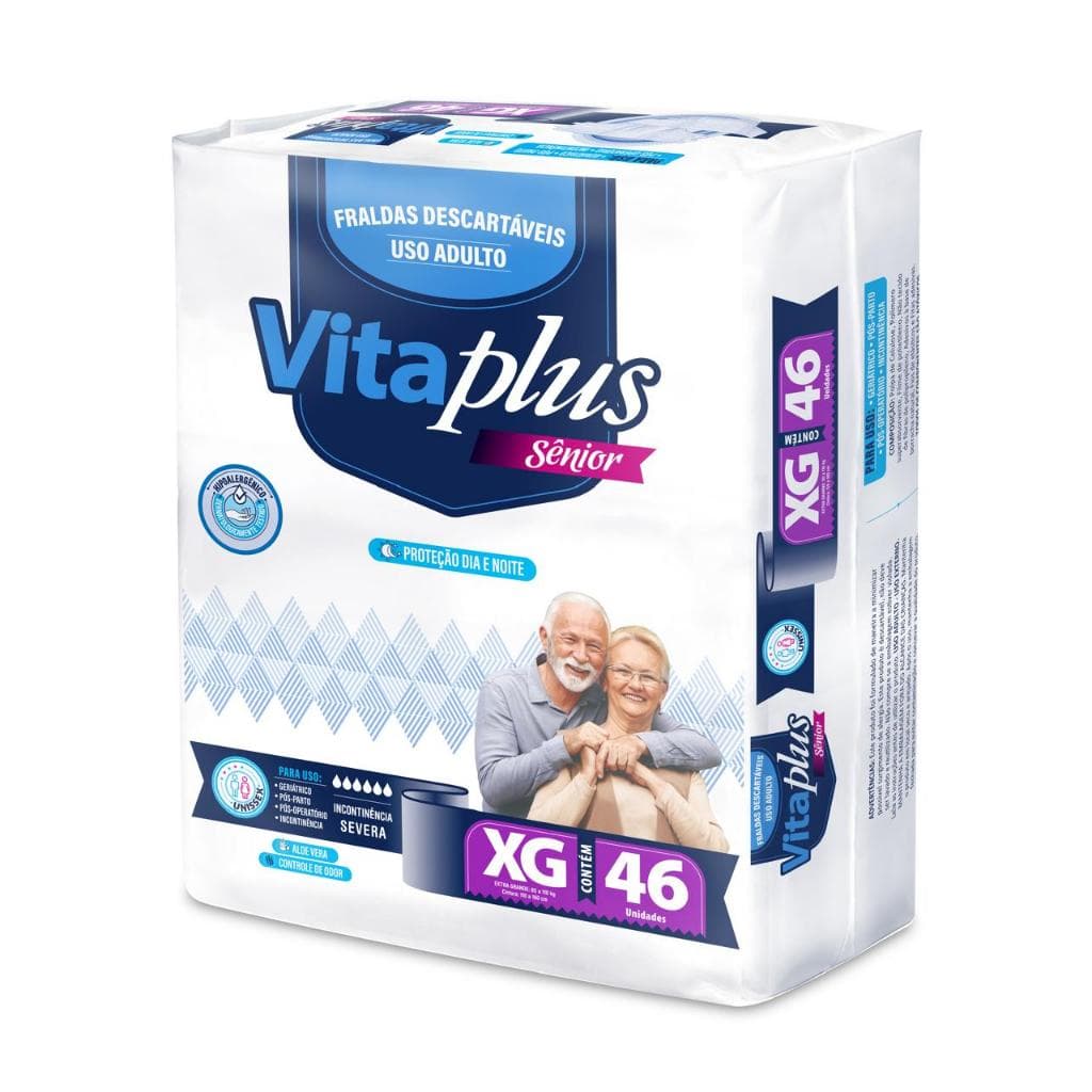 FRALDAS VITA PLUS SENIOR HIPER XG (46) NOVA EMBALAGEM