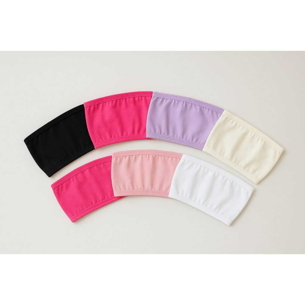 kit 5 Top Faixa cotton infantil sem alça Menina Cropped algodao adolescente