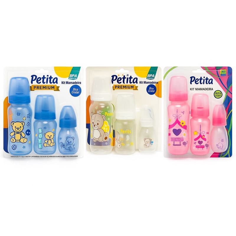 Kit 3 mamadeiras 240 ml , 140 ml. 60 ml Infantil