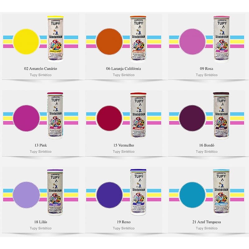 Tinta de Roupa Corante - SINTÉTICO - Tupy - Cores Tradic - Tingir Roupas Tecidos - 45g - 1 Unidade