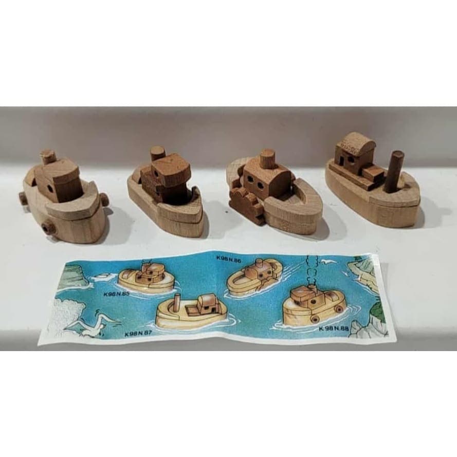 Kinder ovo - Coleção completa -  Barco de Madeira