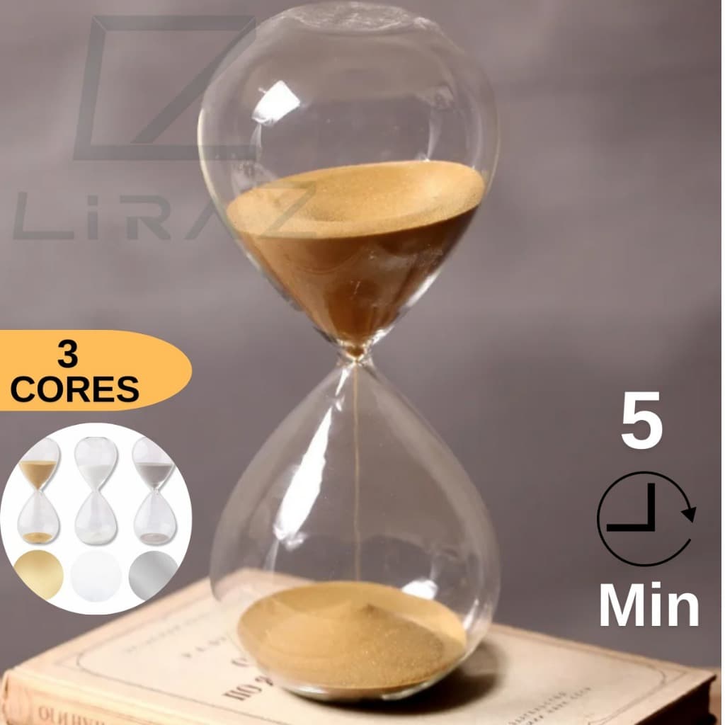 Ampulheta Decorativa 5 Minutos Vidro Areia Colorida Timer