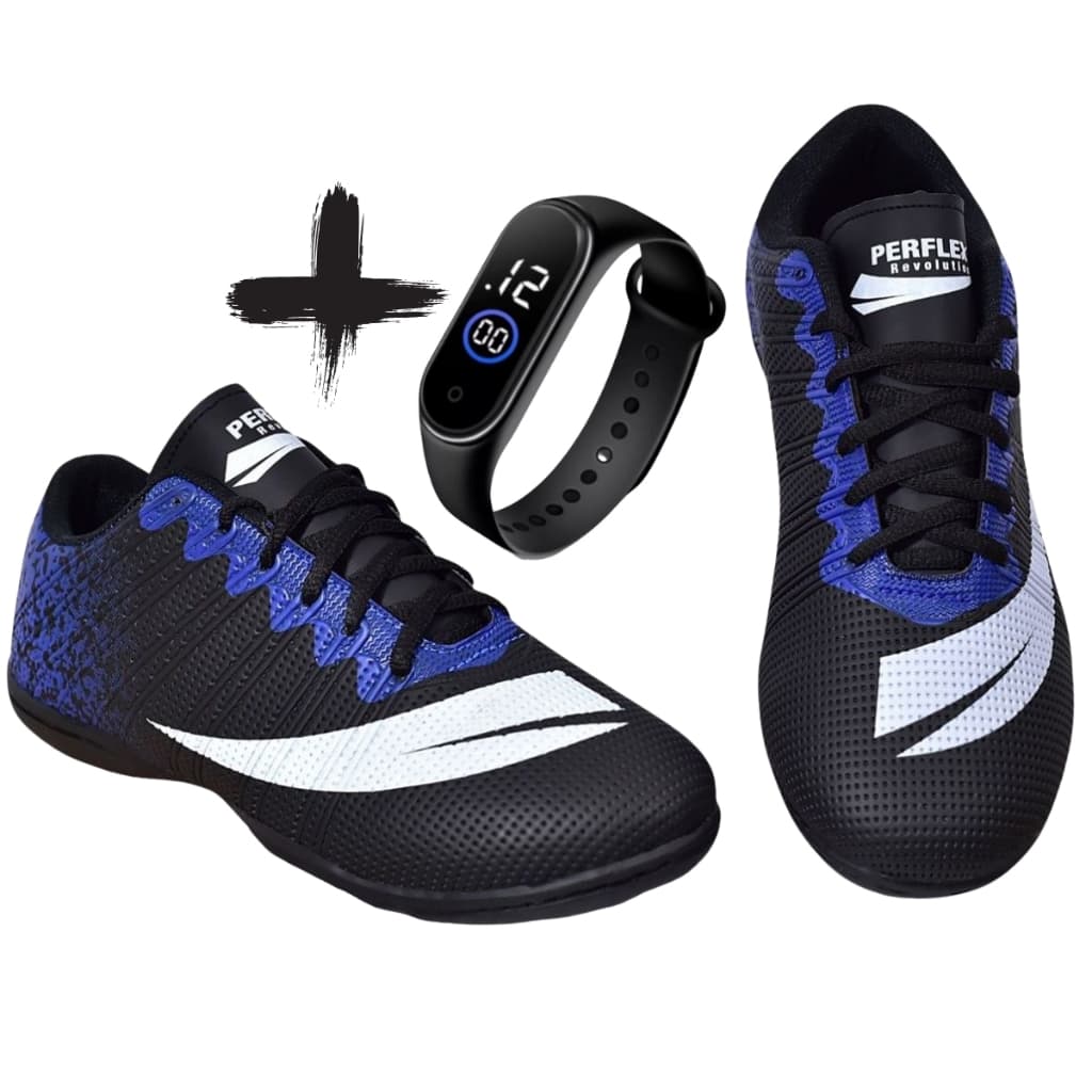 Chuteira Futsal Quadra Original Adulto / Infantil Colada e Costurada com RELOGIO envio Rápido