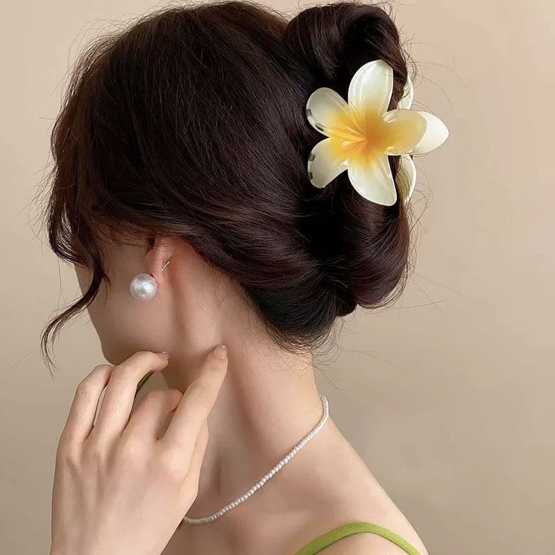 Piranha/Clipes De Garra De Cabelo Estilo Boêmio Feminino Com Flor Colorida 8CM