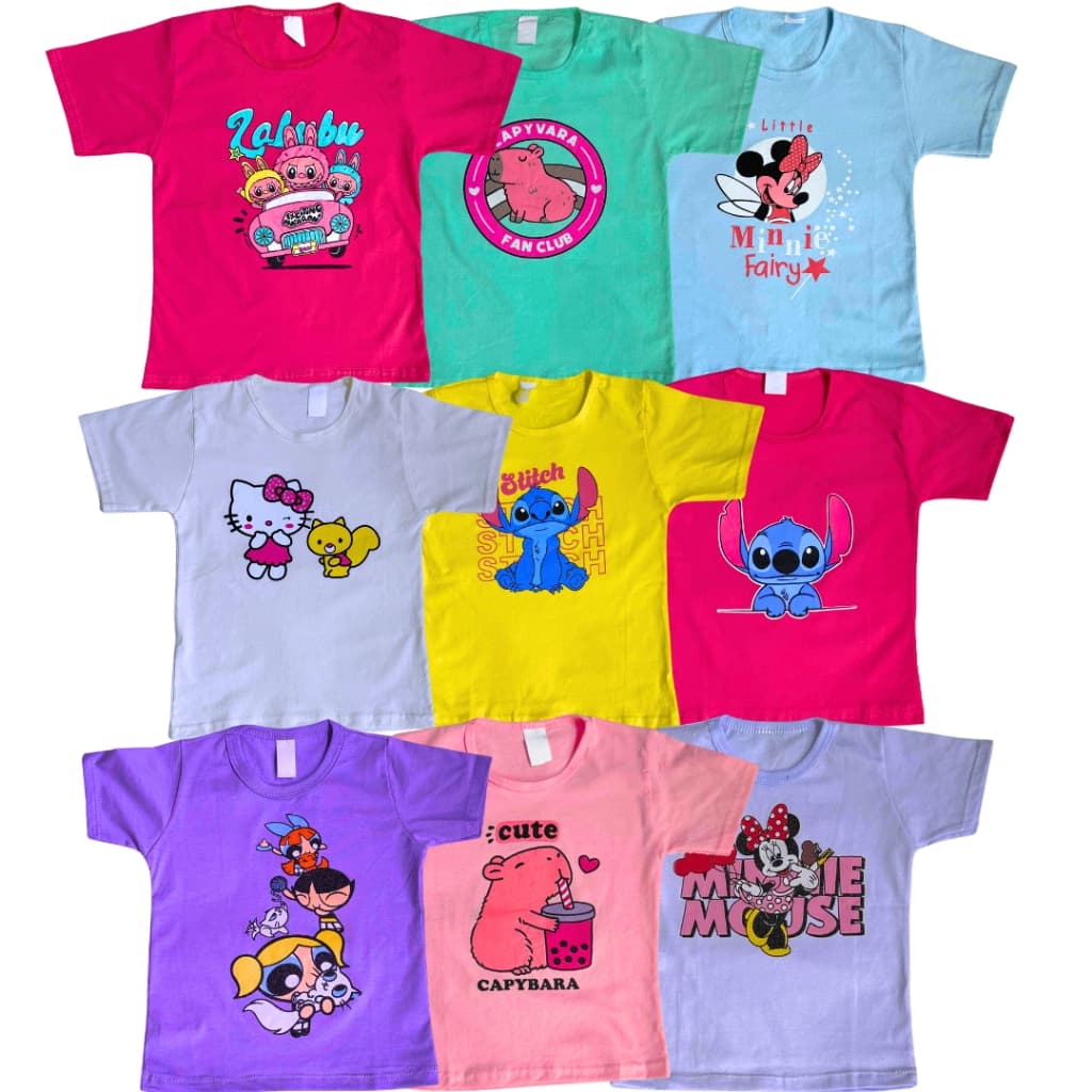 Kit 5 Camiseta Infantil Feminina