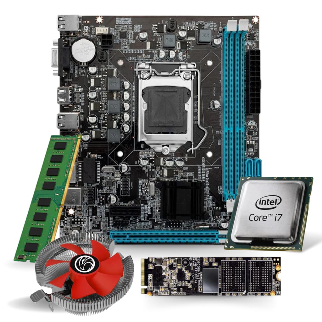 Kit Pl Mãe H110 + Proc. I7 7700 + Mem. 8gb Ddr4 + Cooler + M.2 256gb