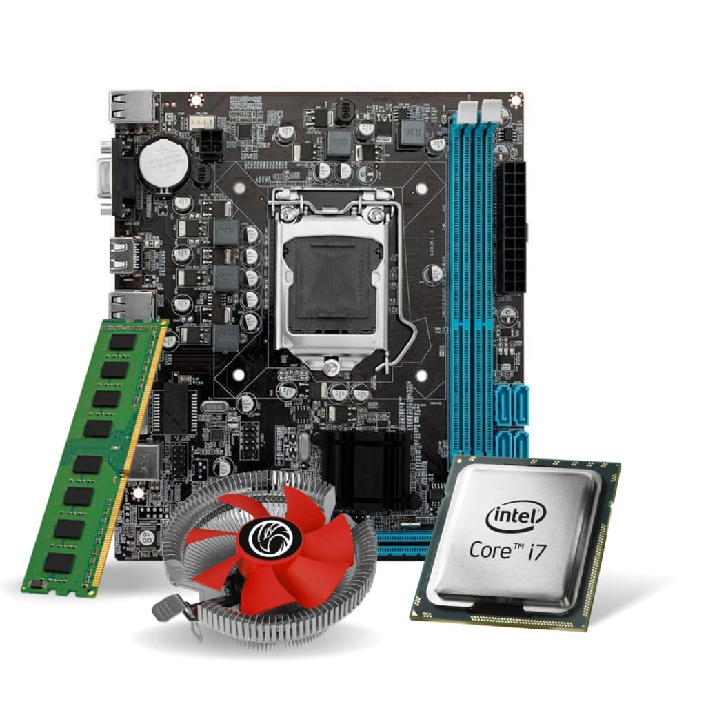 Kit Pl Mãe H61 + Proc I7 3770 + Memoria 16 Gb Ddr3 + Cooler Rede 10 100