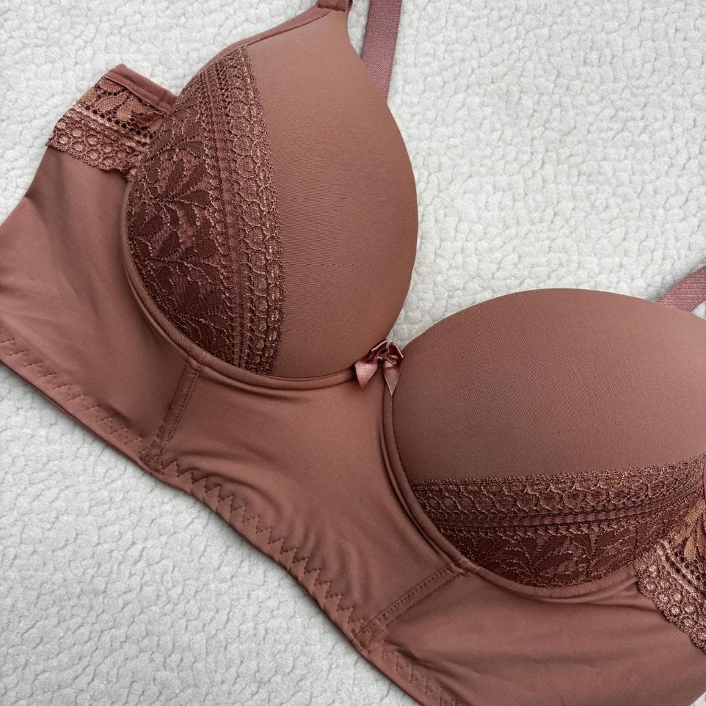 Sutiã Plus Size de Microfibra Carla Croped Plus com Renda e Paleta Frontal