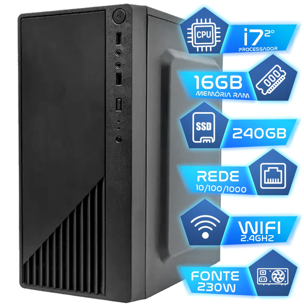 Pc Computador I7 Intel Core Ssd 240GB Memoria 16gb