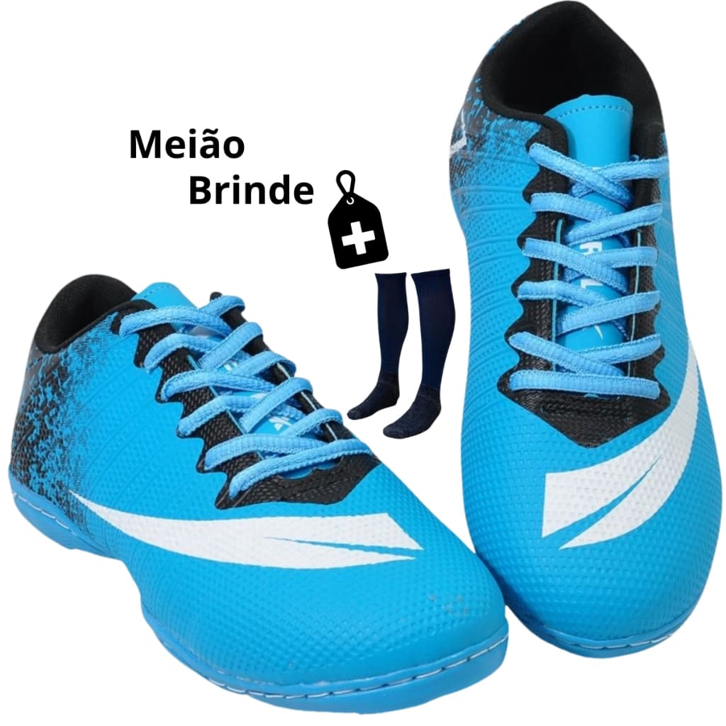 Chuteira Futsal Quadra Original Adulto / Infantil Colada e Costurada + MEIÃO BRINDE