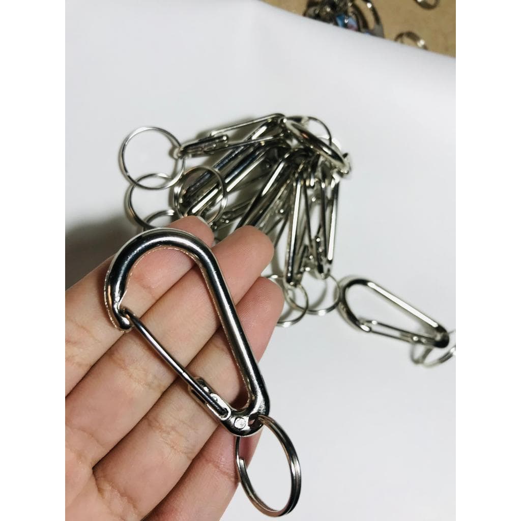 12 Chaveiro mosquetão niquelado