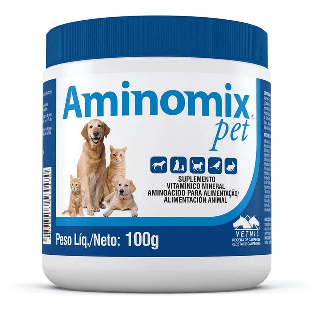 Aminomix Pet Vetnil – Suplemento Vitamínico, Mineral e Aminoácido em Pó – 100g
