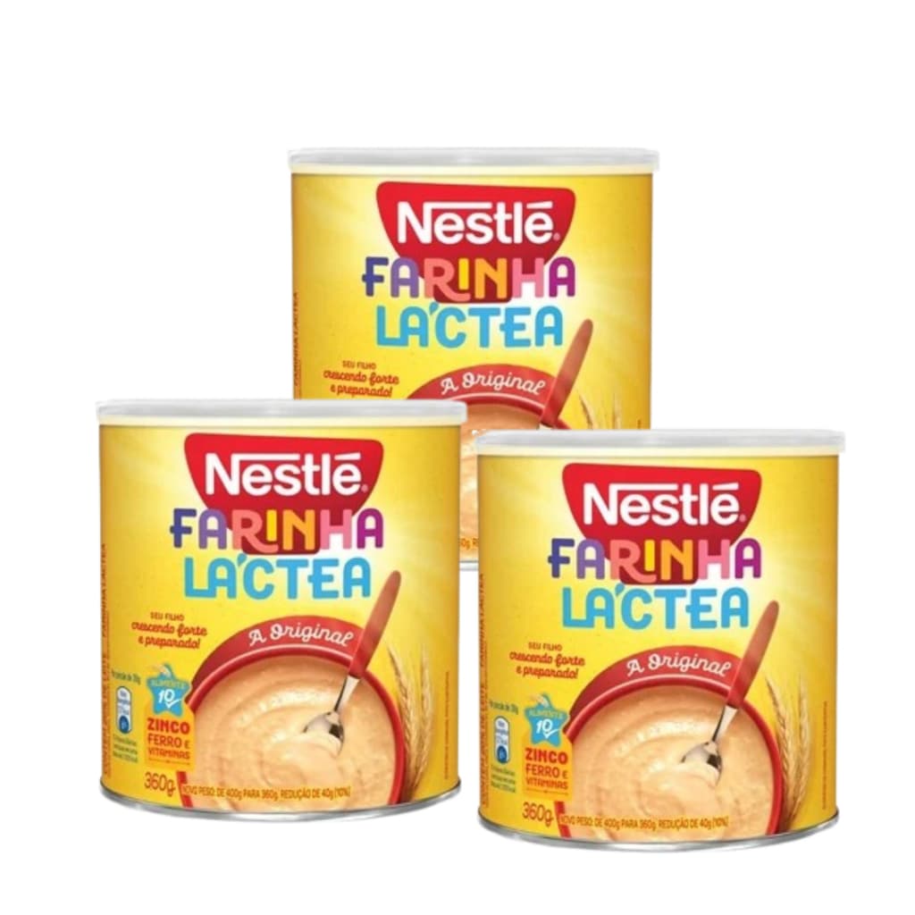 Farinha Láctea Nestlé 360g – Kit com 3 Unidades