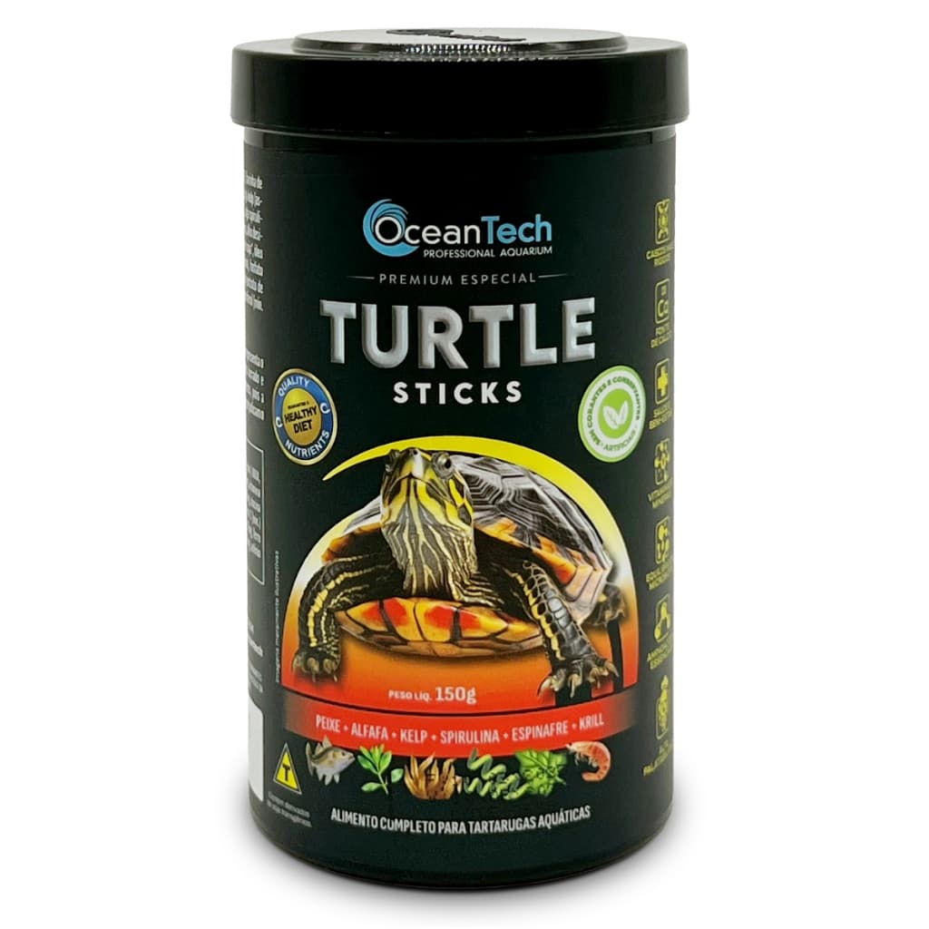 Ocean Tech Turtle Sticks – Ração flutuante p/ tartarugas cálcio + vitaminas crescimento saudável