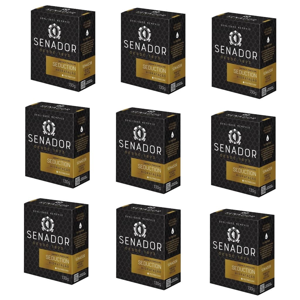 Kit 9 Sabonetes Senador Seduction 130g – Fragrância Intensa e Hidratação