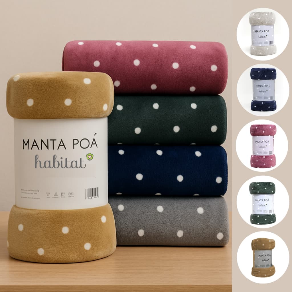 Manta de Microfibra Cobertor King Antialérgico Estampado Poá Quentinho