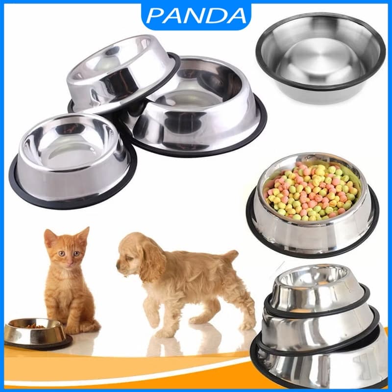 Comedouro e Bebedouro Inox Antiderrapante Para Cães e Gatos - Resistente e Ideal Para Pets de Todos os Potes