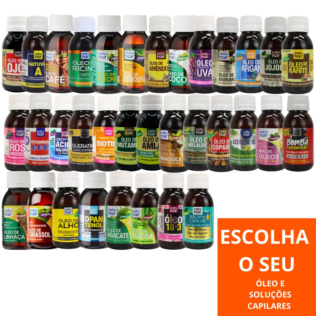 Óleo Capilar Natuhair 60ml Hidratação Crescimento Nutrição Restauração Fortalecimento Vitaminas
