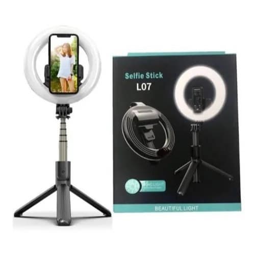 Selfie Stick Tripé Ring Light L07 Pau de selfie
