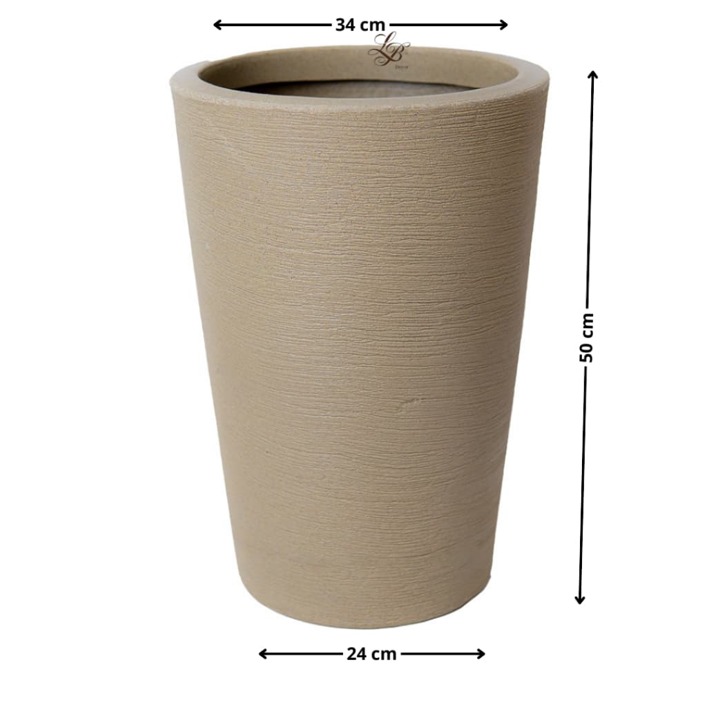 Vaso para Planta em Polietileno Coluna redonda Cone M para decoração interna e externa