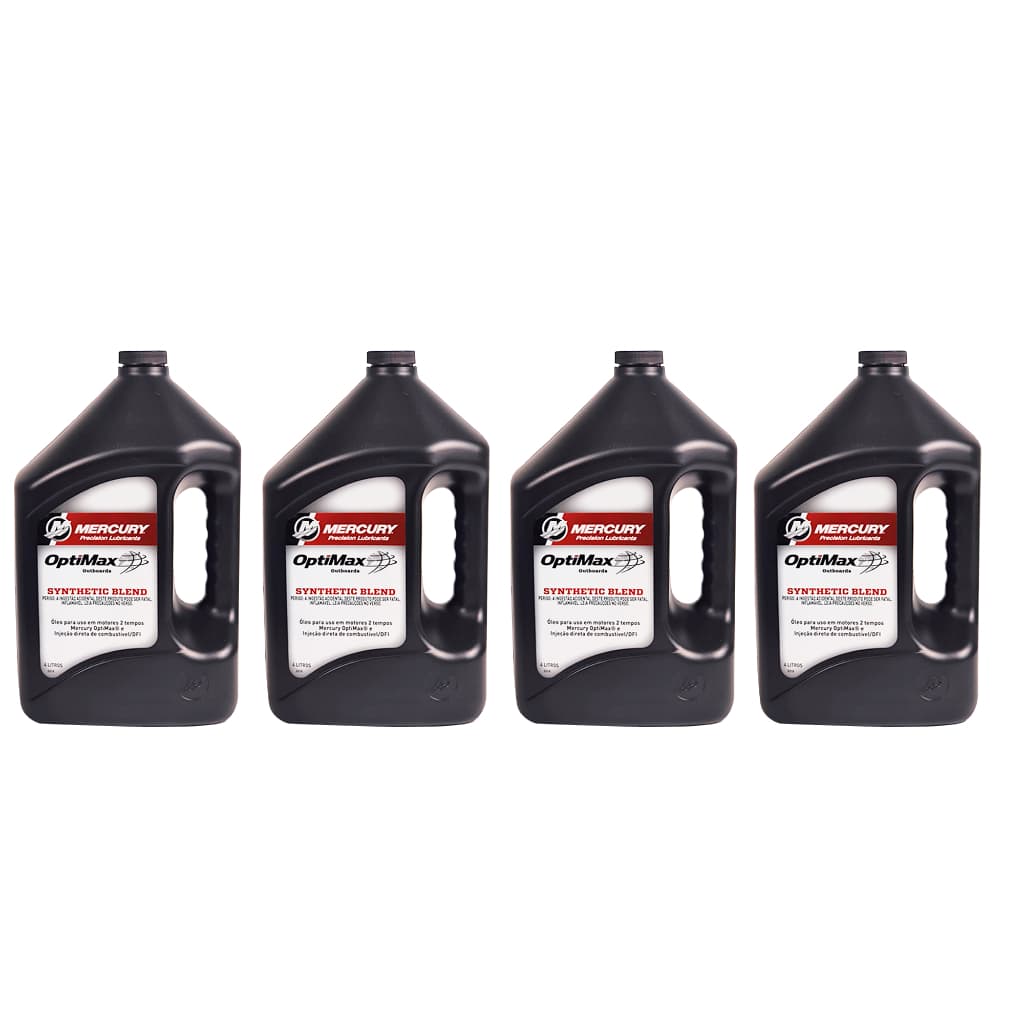 Lubrificante Mercury Optimax 2 Tempos Galão 4 Litros Kit C/4