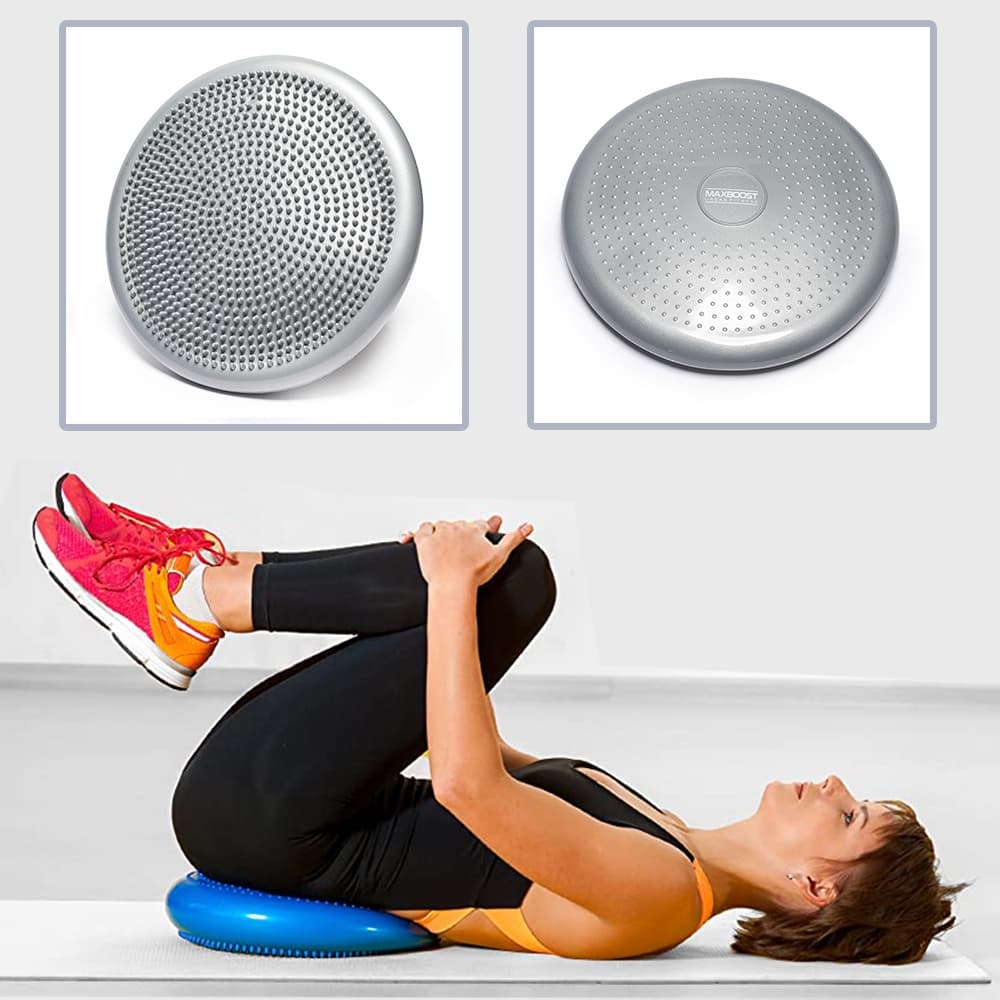 Disco De Equilíbrio Pilates Almofada Inflável Com Bomba De Encher Balance Treino Maxboost