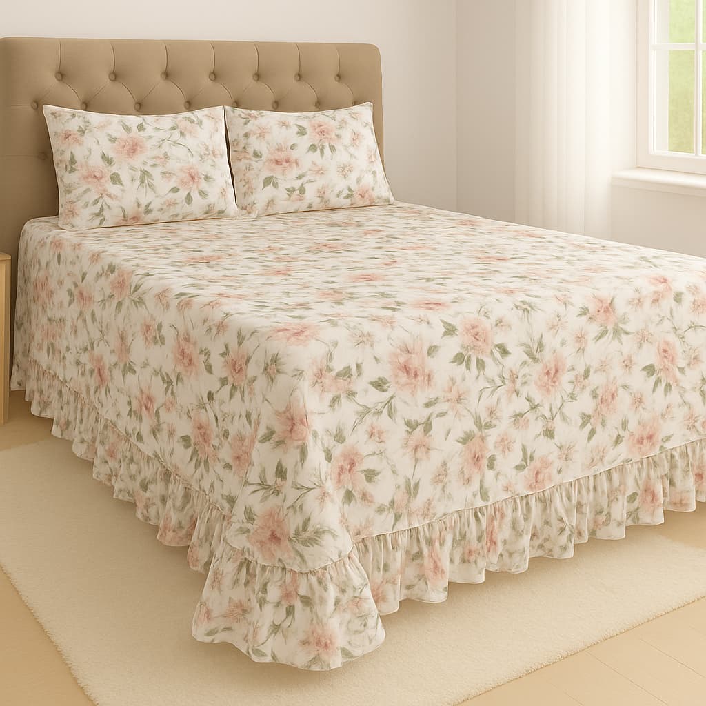 Colcha Casal Queen Helena 3 Peças 400 Fios