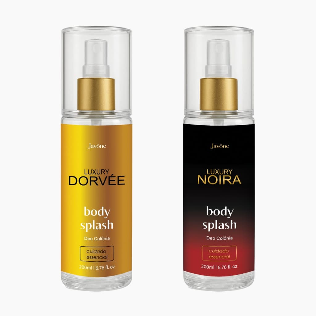 Kit Body Splash Javône Dorvée + Noira Luxury | Fragrâncias Icônicas | Poder e Sedução | Envio Imediato