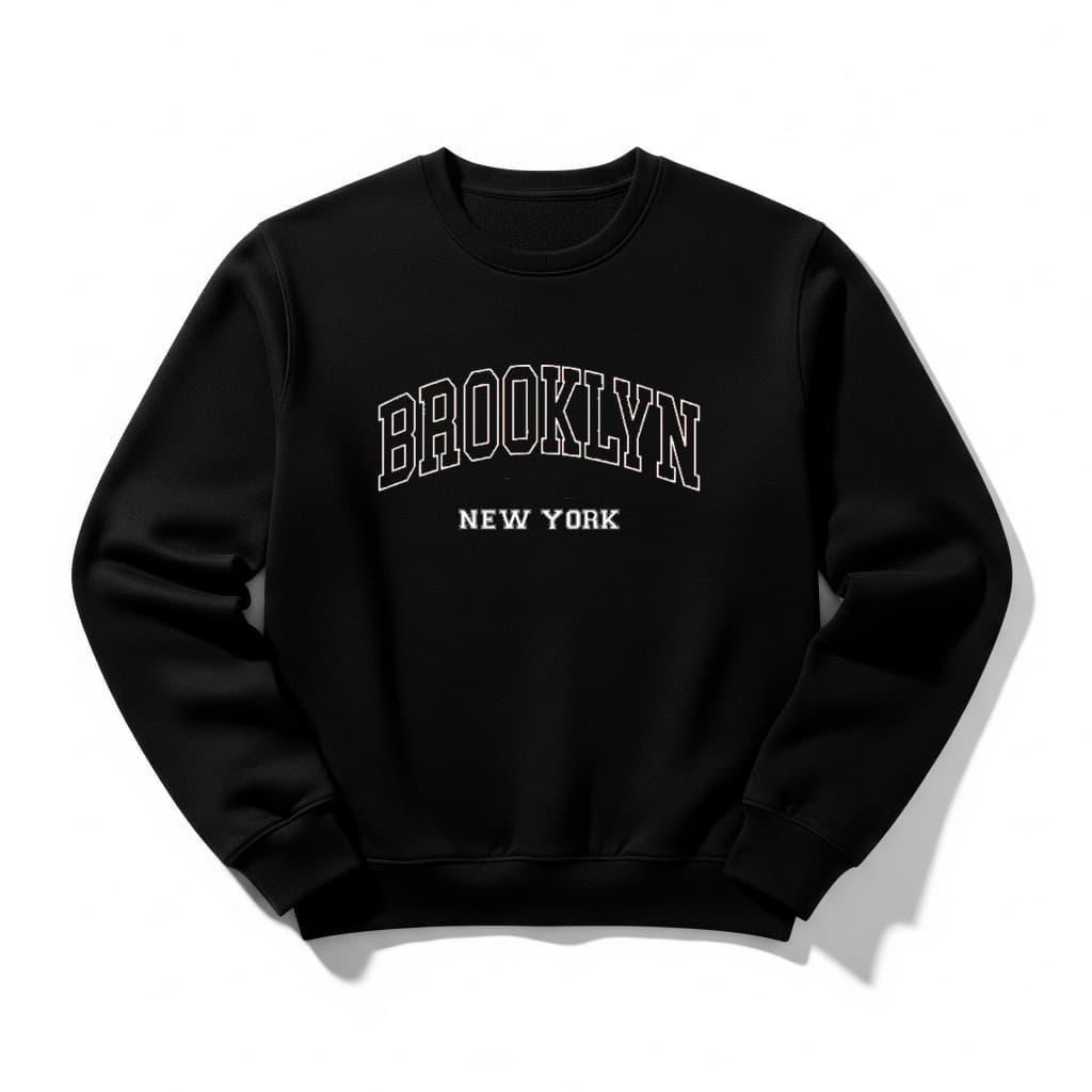 Moletom Gola Redonda Brooklyn Blusa De Frio Basica Unissex Estampada