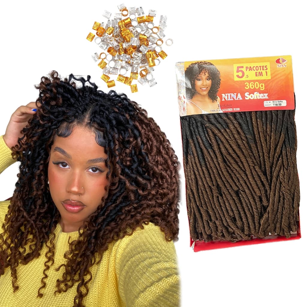 Cabelo Cacheado Nina Softex Para Crochet Braid Promoção + Brinde