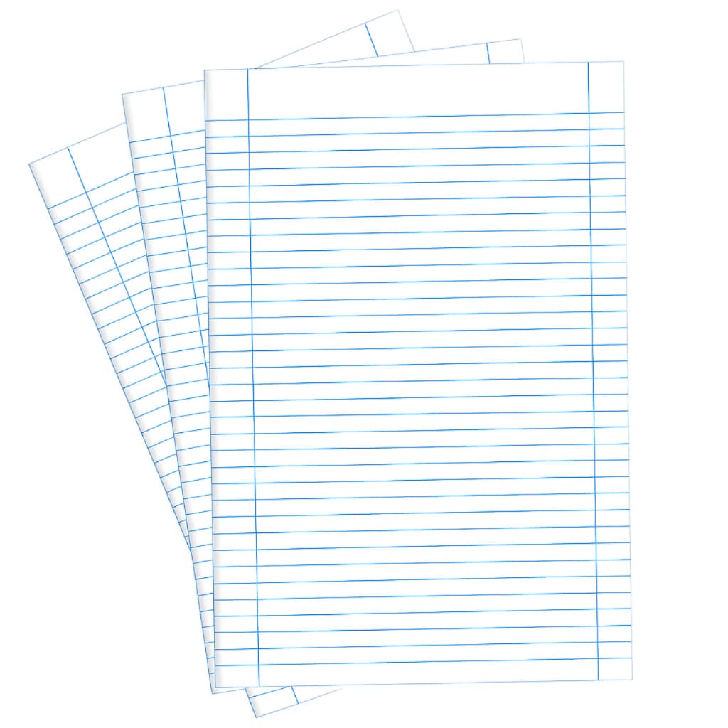 Folha de Almaço Pautada 50 Unidades Cor Branco Com Margem