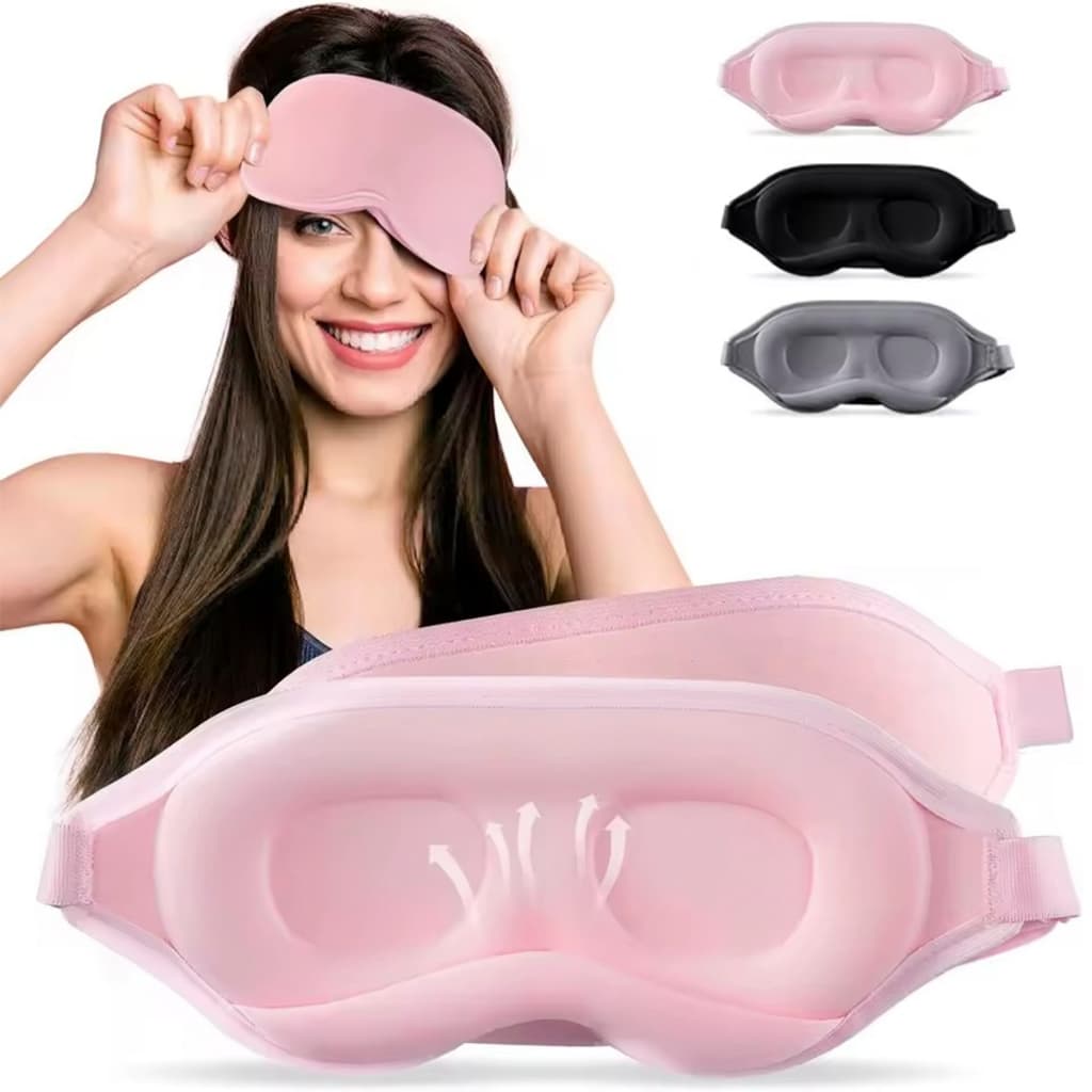 Mascara de Dormir 3D Mascara Para Dormir 100% Bloqueio de Luz Com Alça Ajustável Venda Noturna